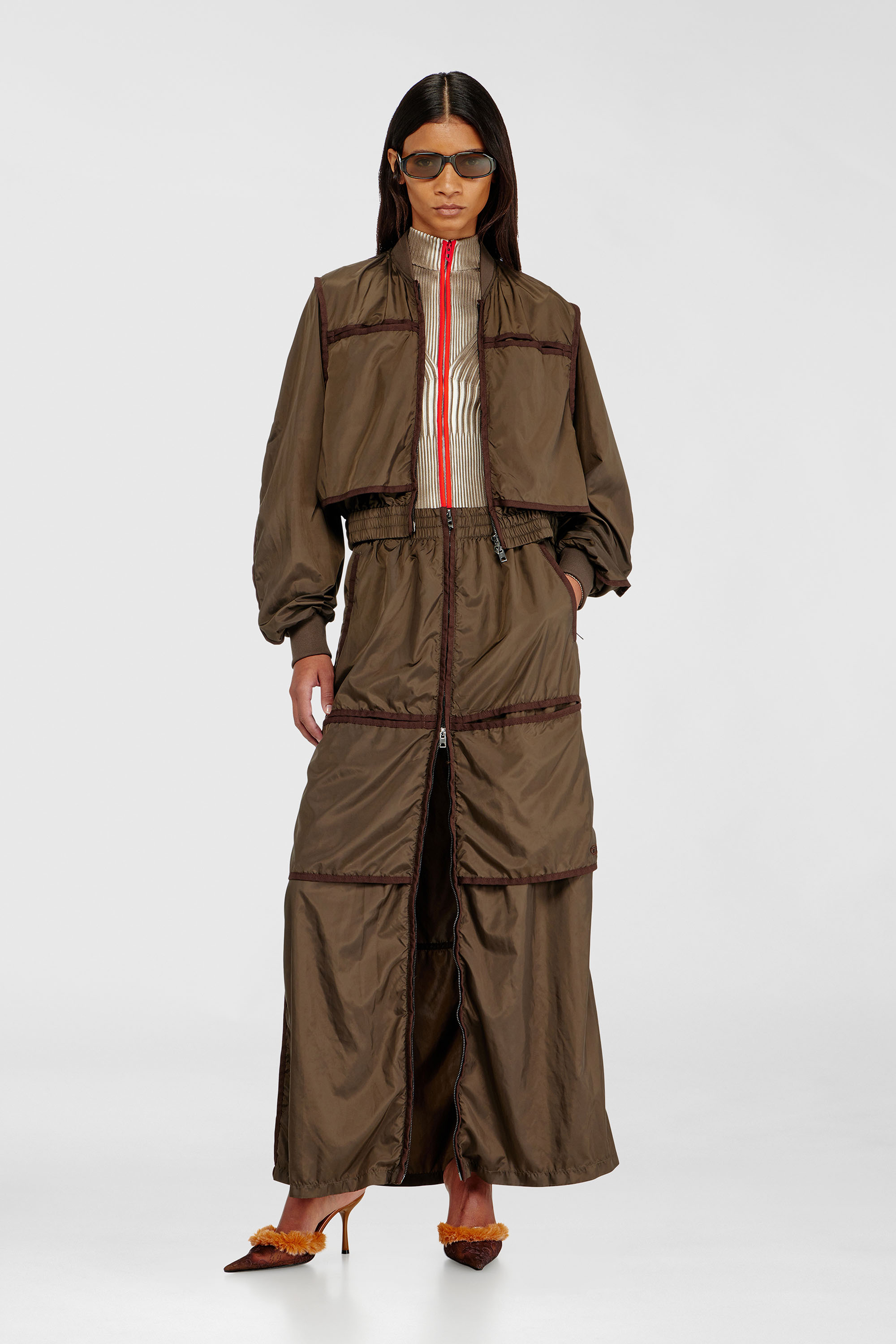 Maxirock-Windbreaker mit Front-zip