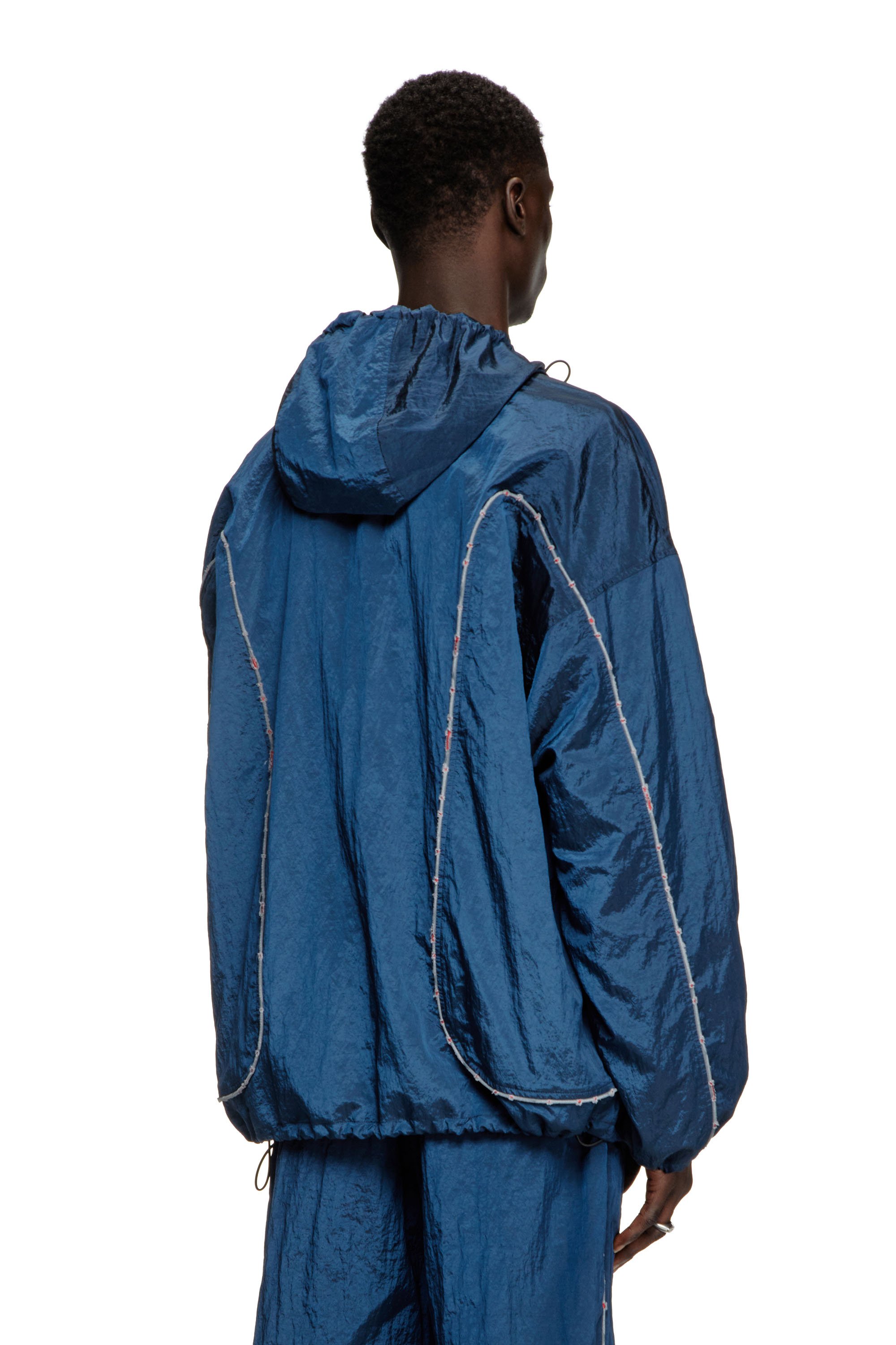 Diesel - J-ANTHEIT, Herren Windjacke mit Destroyed-Paspelierung in Blau - 4