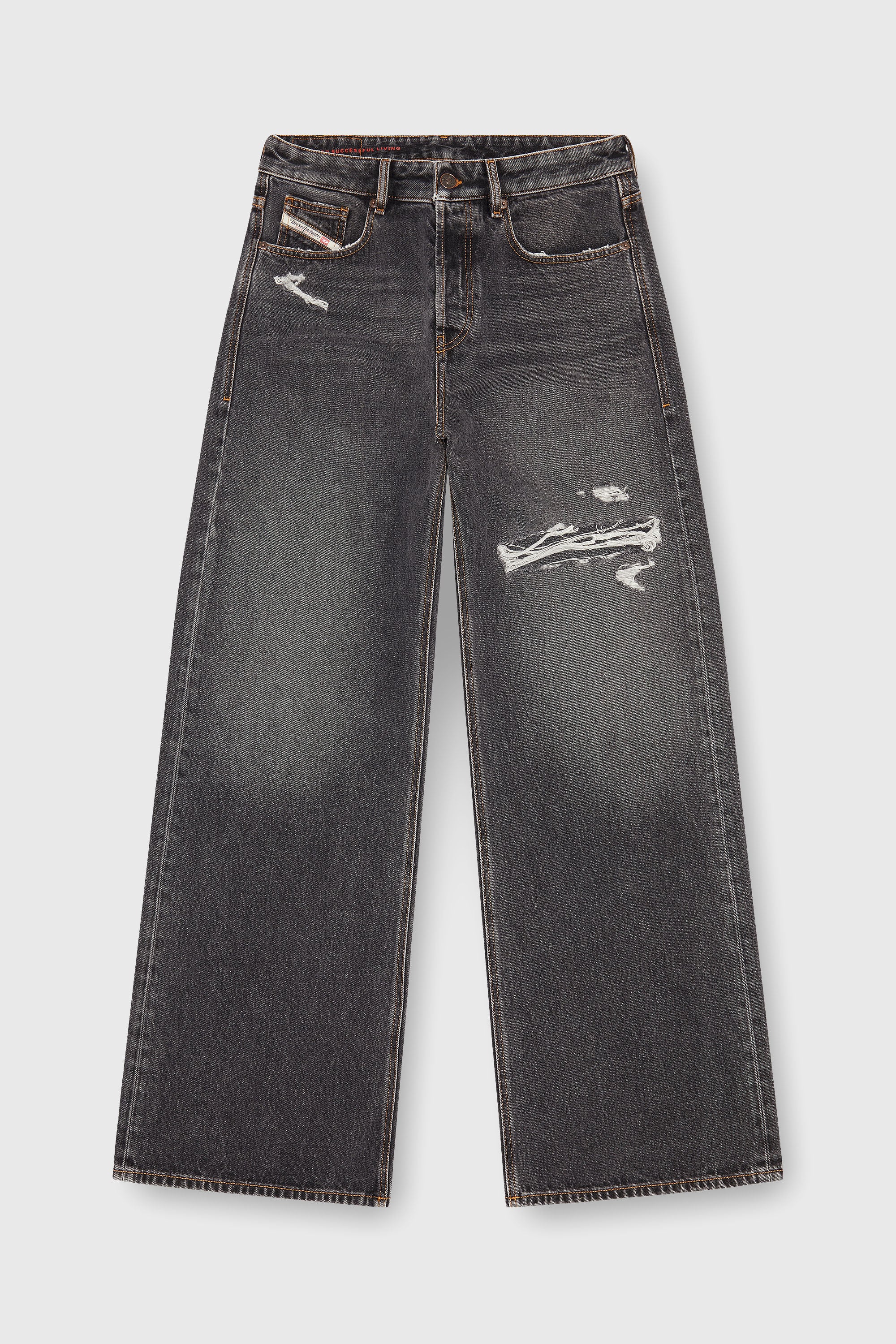 Diesel - Herren Relaxed Jeans D-Rise 007F6, Schwarz/Dunkelgrau - 2