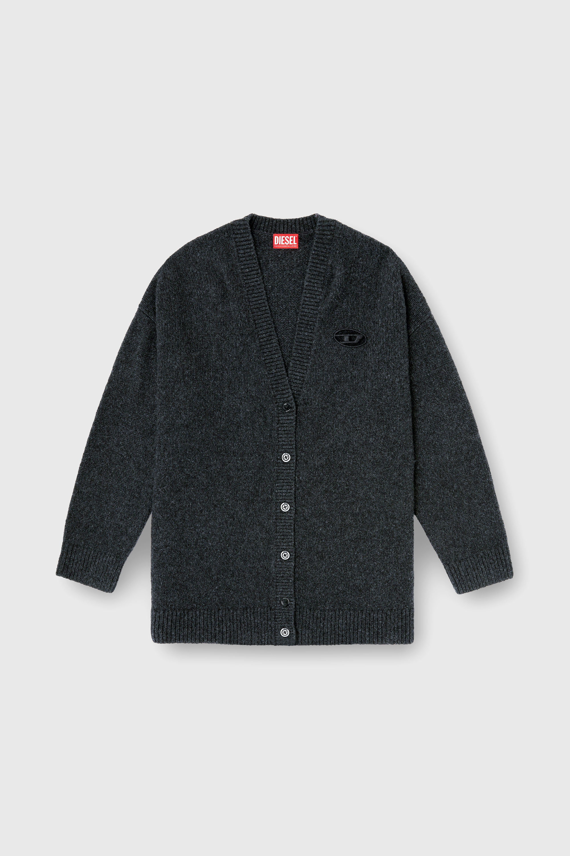 Diesel - M-AREELA, Damen Cardigan aus Woll- und Alpakamischung in Schwarz/Grau - 2