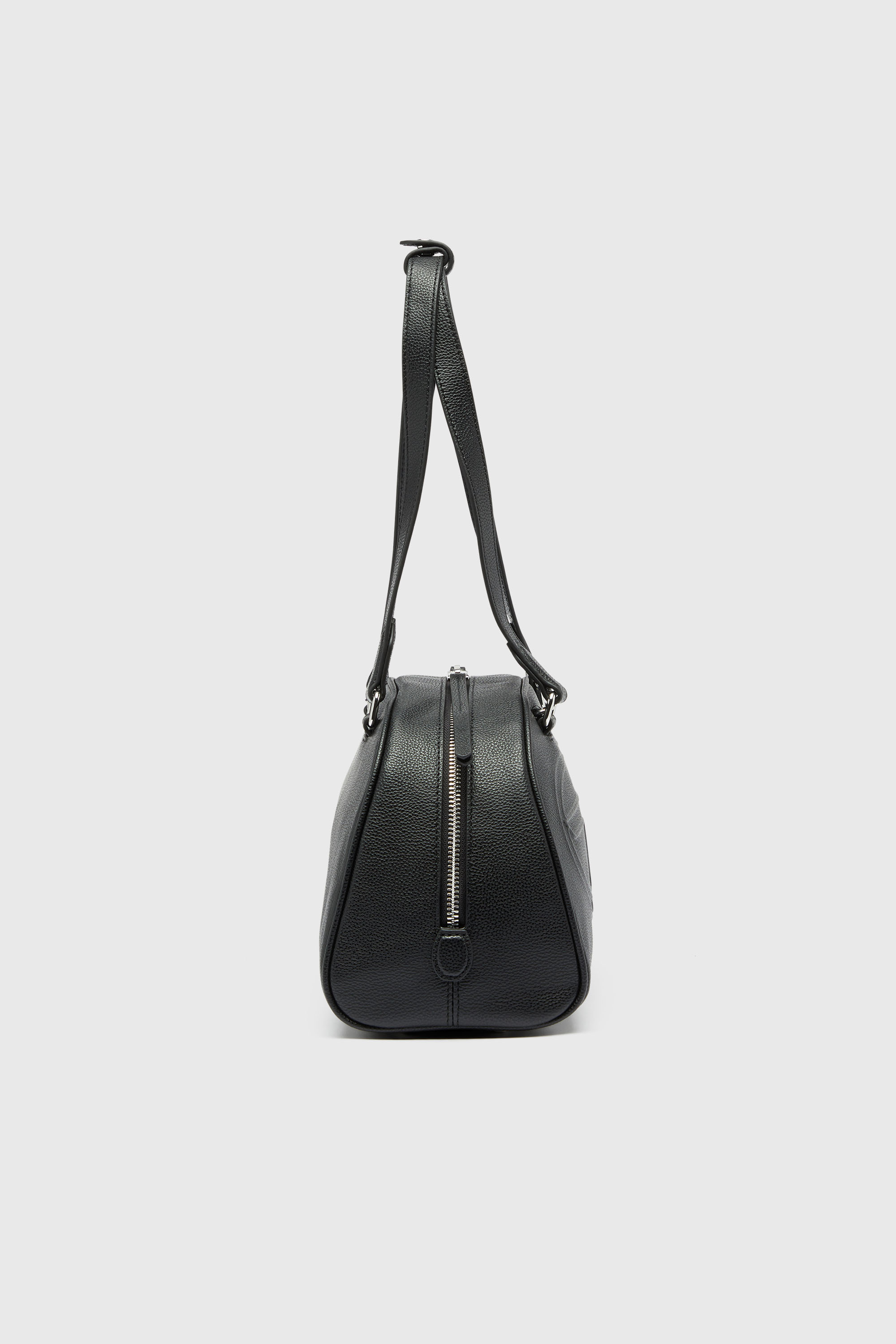 Diesel - 1DR DOME SHOULDER, Unisex 1DR Dome - Boston Bag aus Leder mit gepr&auml;gtem Logo in Schwarz - 5