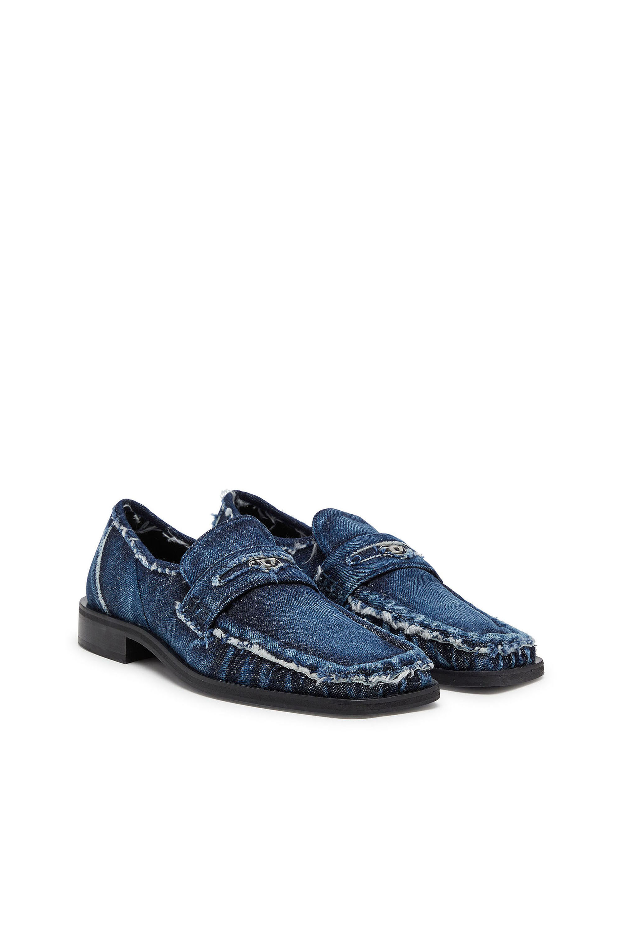 Diesel - D-AMBER LOAFER, Herren D-Amber - Penny Loafer aus ausgefranstem Denim in Blau - 2